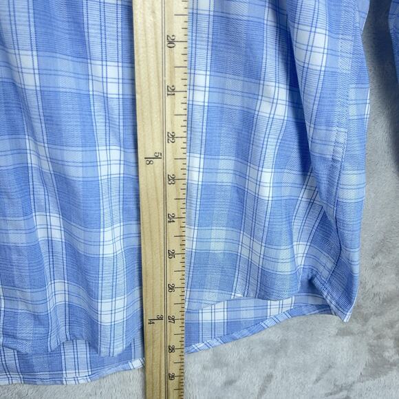 Johnnie O Performance Blaise Laguna Blue Bamboo Mix Long Sleeve Shirt Size Med - Picture 11 of 12